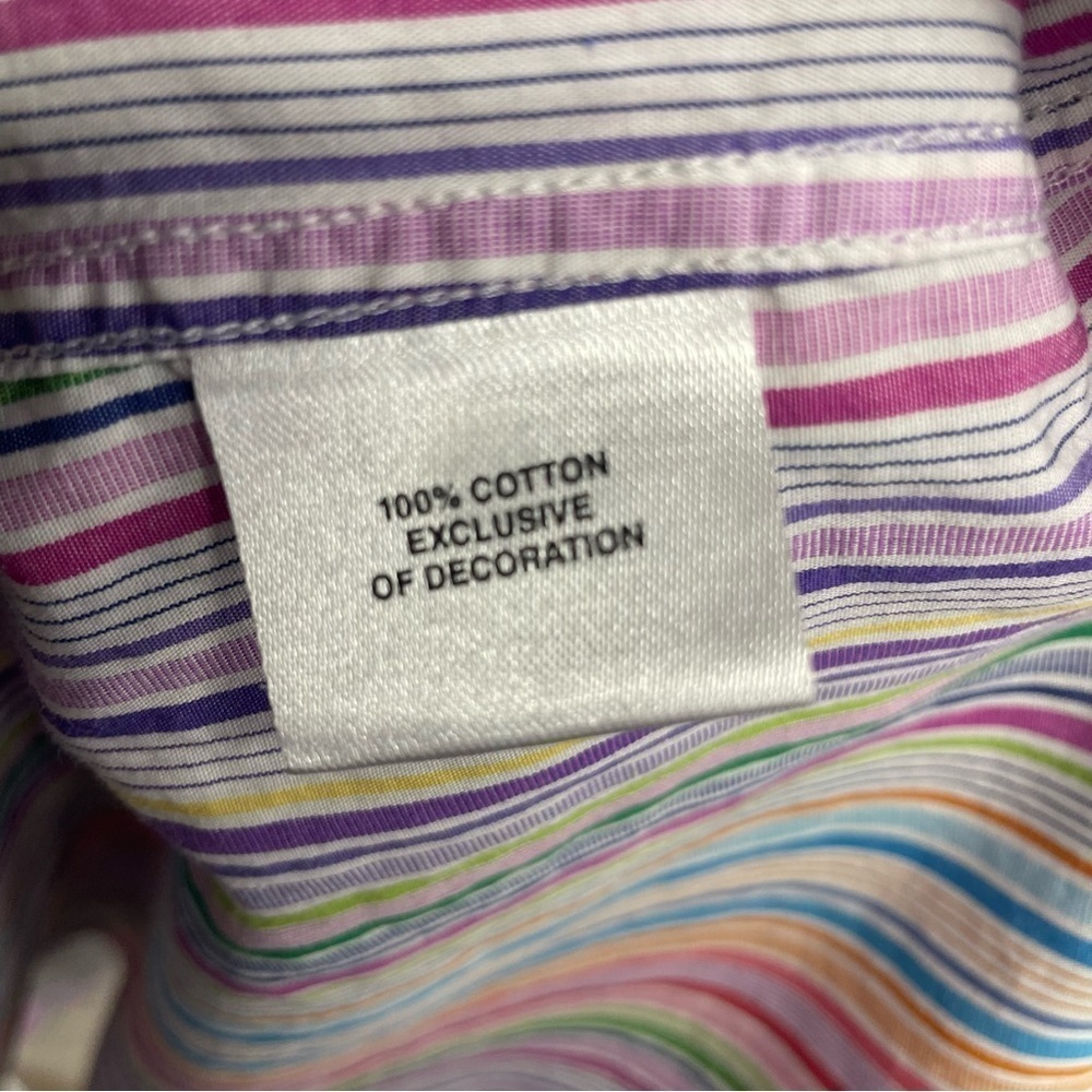 Tailorbyrd collection men’s casual button up shirt rainbow striped sz Large - Picture 8 of 9